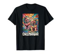 Okinawa Shisa Lions Japon Kanji Anime Otaku Souvenir T-Shirt