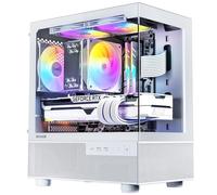 Okinos Aqua 3, Micro ATX Case, MATX PC Case with 3 X 120mm 3-Pin ARGB Fan Pre-Installed, Panoramic View Tempered Glass Front & Side Panel, with Type C Port, White