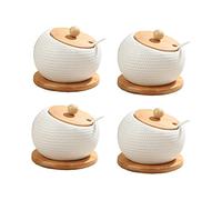 OKIPED Pot à épices 500g Pot de sel Bouteille d'assaisonnement en céramique 500ml Pot de Stockage Boîte à épices de Cuisine avec cuillère (Size : 4)