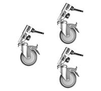 Okiyakusama 3 Pièces roulettes Pivotantes Roues pour Support en C 25mm Accessoires Remplacement Robustes Aluminium Alliage Mobilité Améliorée Adaptées pour, Argent