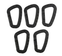 Okiyakusama 5 Pièces Mousqueton Porte-clés Fermoir Plastique Boucle D Système Ressort Gain de Place Silencieux pour Attacher Objets Sac à Dos Clés Utilisation Quo, Noir, 84,2 x 54,7 x 7,3 mm