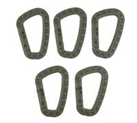 Okiyakusama 5 Pièces Mousqueton Porte-clés Fermoir Plastique Boucle D Système Ressort Gain de Place Silencieux pour Attacher Objets Sac à Dos Clés Utilisation Quo, armée Verte, 84,2 x 54,7 x 7,3 mm