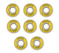 Okiyakusama 8 Pièces Roulements Skateboard 608RS Roulements Bille Double Joint Caoutchouc Fonction Haute Étanchéité pour Longboards Patins Jou, Jaune