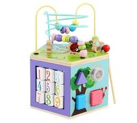 Okiyakusama ’Activités en Bois, J Éducatif, 5 Faces Musicales 1,34kg | Mécanisme d'engrenage, Cube multifonction, Jeu libre manipulation, Pr enfants