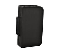 Okiyakusama Boîtier de Rangement pour Disques Sac Organiseur CD DVD Étui Double Face Range-disques Pochette Zippée Tissu Mercerisé Convient Stockage Déplacement B, Noir