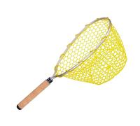 Okiyakusama Épuisette de Pêche Filet D'Atterrissage Filet à Poisson Filet Portable Poignée Confortable Matériau Adaptée à La Capture en Rivière Lac Bassin, Manche en Bois