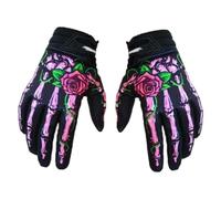 Okiyakusama Gants de vélo à Motif de Doigt Squelette, Gants d'équitation à Doigt Complet pour Les activités de Plein air Polyvalents, Taille M