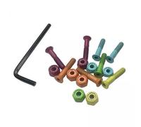 Okiyakusama Jeu de 8 Vis de Skateboard en Carbone avec Écrous pour Montage du Truck sur Le Deck Convient Aux Skateurs et Aux Planches Longboard, 6 pièces