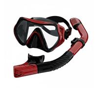 Okiyakusama Lunettes de Plongée Enfants Dotées Lentille Haute Nez Modulable Étanchéité Montage Solide Adaptées Snokerling Activités Piscine Séjours Balnéaires, Rouge, Masque+Tuba