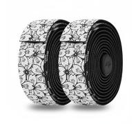 Okiyakusama Poignée de Vélo Enroulement Guidon Bande Rembourrage Absorption Chocs Texture Antidérapante Fabriquée PU EVA Résistante Adaptée à Cycliste Entraînement Sortie Extérieure, Black White