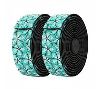 Okiyakusama Poignée de Vélo Enroulement Guidon Bande Rembourrage Absorption Chocs Texture Antidérapante Fabriquée PU EVA Résistante Adaptée à Cycliste Entraînement Sortie Extérieure, Black Cyan