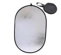 Okiyakusama Réflecteur de Lumière Compact Photographie Deux Faces Sélectionnables en Tissu Réfléchissant Nylon Robuste Design Léger Pliable Livré avec Sac Pratiqu, L Argent Blanc