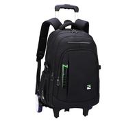Okiyakusama Sac à Dos à roulettes pour Ordinateur Portable, Valise Trolley pour Ordinateur avec Plusieurs Compartiments, en Nylon Déperlant pour Adultes, Vert 2 Grandes Roues