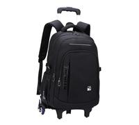 Okiyakusama Sac à Dos à roulettes pour Ordinateur Portable, Valise Trolley pour Ordinateur avec Plusieurs Compartiments, en Nylon Déperlant pour Adultes, 6 Roues Noires