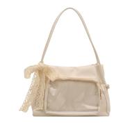 Okiyakusama Sac Bandoulière Itabag Anime Fermeture, PU, hiver, polyester, PVC, fermeture éclair, poche téléphone, double bandoulière, assortir, Blanc avec pendentif, Style JK avec pendentif, Blanc