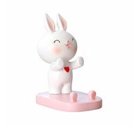 Okiyakusama Support Téléphone Lapin Support Portable Socle Figurine Résine Porte Téléphone Support Stable Décoration Joyeuse Compatibilité Universelle Idée Cadeau, Rose, Lapin Debout