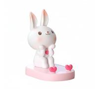 Okiyakusama Support Téléphone Lapin Support Portable Socle Figurine Résine Porte Téléphone Support Stable Décoration Joyeuse Compatibilité Universelle Idée Cadeau, Rose, Lapin Assis