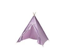 Okiyakusama Tente Enfant Intérieur Tipi Maison Jeu Cabane Coton Lin Bois Léger Montage Simple pour Chambre Lecture Interaction Parentale Enfant, Violet