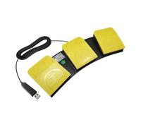 Okiyakusama USB Pédale de Commande 3 Boutons Programmables Interrupteur Pied Contrôle PC Souris Clavier Matériau PP Résistant Convient à La Transcription Aux Test, Jaune