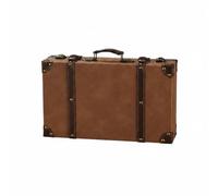 Okiyakusama Valise Vintage Coffret Décoratif Rétro Boîte Rangement Poignée Ancienne Couvercle Coulissant Adaptée pour Chambre Boutique Décor Salle de Séjour, 1120E Gray Brown