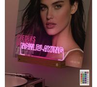 OkiyiD Light Up Now Support mural pour disques vinyles - Décoration murale - Base en bois LED - 16 couleurs changeantes avec télécommande - Cadeau pour les amateurs de musique