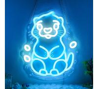 OkiyiD Panneau néon en forme de loutre de mer - Décoration murale unique pour chambre d'enfant, cadeaux pour les amateurs de loutres et garçons et filles, alimentation par USB, écoénergétique avec kit