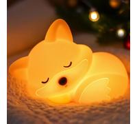 OkiyiD Veilleuse en forme de renard pour garçons et filles - Intensité variable - En silicone - Motif renard mignon - Cadeau d'anniversaire et de Noël
