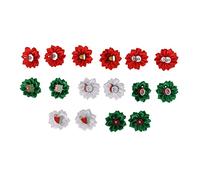 OKJHFD 16pcs Christmas Dog Hair Bands Dog Hair Flowers with Rubber Bands for Birthday Parties Weddings.