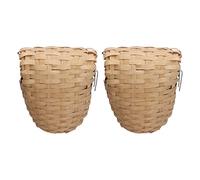 OKJHFD 2Pcs Nest Bird House,Hand Woven Bird Nesting Boxes,Wild Birds Hanging Roosting Pouch with Hook for Outside Outdoor Small Garden Birds Decoration