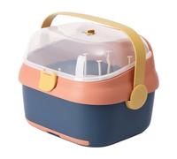 OKJHFD Boîte De Rangement pour Biberon, Support De Séchage De Biberon Portable, Poignée De Transport Facile, Porte-biberon avec Couvercle, Assiette De Cuisine, Tasse, Plat, Plateau De Séchage(Bleu)