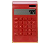 OKJHFD Calculatrice Portable à 10 Chiffres Calculatrice D'énergie Solaire Ultra-Mince pour la Maison Et Le Bureau Écran LCD Commercial Nécessités Quotidiennes, Calculatrice(Rouge)