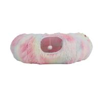 OKJHFD Cat Tunnel Bed for Indoor Cats with Washable Cushion Cat Cave Donut Tunnel with Fluffy Ball Big Round Tube Pet Playground Toys Soft Plush Peekaboo for Kitten, Cat, Puppy,