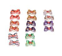 OKJHFD Hair Bows with Rubber Bands Decor Accessories Pet Hairs Bow Set Hairs Grooming Soft Craft Sewing Fabric Mini Satin Ribbon Bow for Small Medium Dogs and Cats.