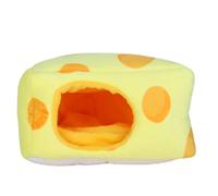 OKJHFD Jolie maison de couchage en forme de fromage pour petit animal domestique, cochon d'Inde, hamster, furet, rat, cage pour petits animaux domestiques, accessoires de maison, 15 x 14 x 7,6 cm
