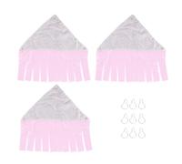 OKJHFD Lot de 3 hamacs Suspendus pour Petits Animaux, Doux et Confortable, avec Pompons, pour Cochon d'Inde, Lapin, Furet (Rose)