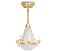 OKJHFD Mini Lustre pour Maison De Poupée, Lustre Miniature à LED Vives à L'échelle 1/12, Petit Plafonnier Exquis pour Maison De Poupée, Mini Lampe avec 5 Bougies LED pour Maison De Poupée