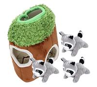 OKJHFD Raccoon Tree Holes Puzzle Toys for Dogs Squeaky Plush Toys Hide and Seek Games Intereactive, Stimulating Pet Products to Keep Them Busy, Hide & Seek Plush Dog Puzzles