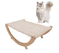 OKJHFD Wooden Cat Hammock Foldable Removable Breathable Slip Elevated All Seasons Cat Swing Bed for Cats Puppies for Cage, Soft Pet Bed Fit Ferret, Kitten, Puppy
