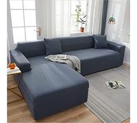 OKJK 1/2 Pièces Housse de canapé d'angle pour Salon Housse canape Extensible pour Protecteur canapé en Cuir,Couvre canape d Angle Quatre Saisons Universel (Smoky Gray,3 Seater 190-225cm)