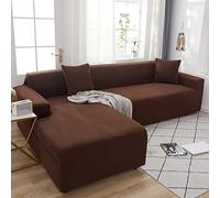 OKJK Couvre canape pour canapé en Cuir en Tissus Doux et élastique imperméable à l'eau, Couvre canape d Angle Mode Tout Inclus, Convient à la Plupart des canapés,Deep Coffee,2-Seat 145-185cm