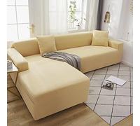OKJK Housse canape Extensible imperméable à l'eau en Molleton de maïs élastique Doux et Confortable Couvre canape, Universelle Moderne pour Housse Fauteuil de Salon,Beige,4-Seat 230-300cm