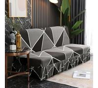 OKJK Housse clic clac imprimée avec Jupe, Housses de canapé adaptées à Toutes Les Saisons, Tissu Doux et Confortable, pour Couvre canapé de Salon, Lavable en Machine (YZ-7,M 160-190cm)