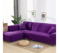 OKJK Housse De Canapé d'angle, Housse De Meuble De Salon Moderne, Couverture Canape Chaise Longue Forme De L élastique Extensible Universel (Purple,Part A-A 145-190cm)