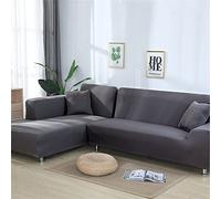 OKJK Housse De Canapé d'angle, Housse De Meuble De Salon Moderne, Couverture Canape Chaise Longue Forme De L élastique Extensible Universel (Grey,Part B-B 195-230cm)