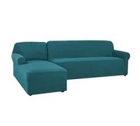 OKJK Housse de canapé d'angle, Housses de canapé Extensibles en Jacquard pour Protection canape de Salon, Lavable en Machine, Convient à la Plupart des canapés (Teal,Part B-B 145-185cm)
