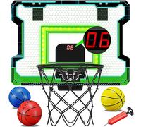 OKKIDY Panier de Basket Lumineux avec Panneau d'affichage électronique LED, Petit Jeu de Basket-Ball, Jouet de Sport pour Enfants, Adolescents, Adultes, idée Cadeau de 6, 7, 8, 9, 10, 12 Ans et Plus
