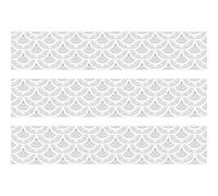 Okkope Autocollant Adhésif Éventails Gris Asiatique, 3 Pièces, 19,5 x 100 cm, Motif Décoratif Contremarche, Décoration Murale Intérieure