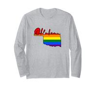 Oklahoma Carte USA État Oklahoma Arc-en-Ciel Drappeu Fierté Manche Longue