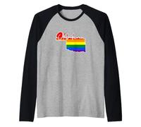 Oklahoma Carte USA État Oklahoma Arc-en-Ciel Drappeu Fierté Manche Raglan