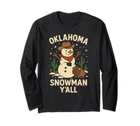 Oklahoma Chemise Bonhomme de Neige Chapeau de Cowboy Bison drôle Noël Manche Longue